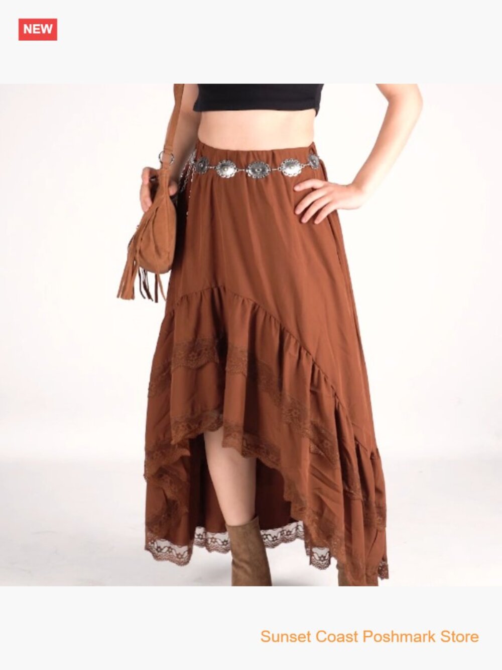 Boho Chain Belt for Dresses Jeans Western Cowgirl Waist Links Adjustable Metal - Picture 7 of 7